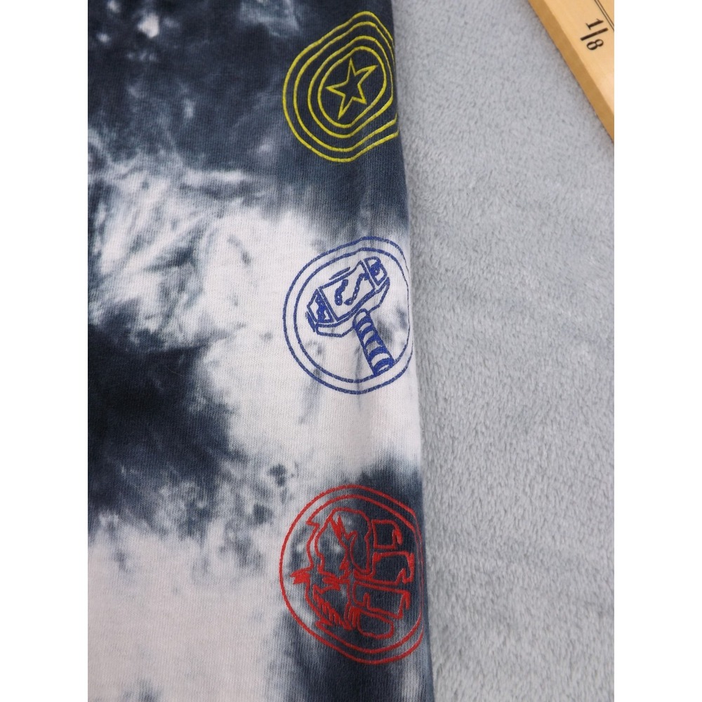 Marvel Tie Dye Long Sleeve Shirt Men's Size M Black/White/Multi Super Heroes - Picture 12 of 16
